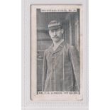 Cigarette card, Glass & Co, Cricketers Series, type card, no16, Mr F.S. Jackson, Yorkshire (slight