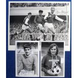 Football autographs, George Best, Manchester United and Northern Ireland, 3 signed b/w