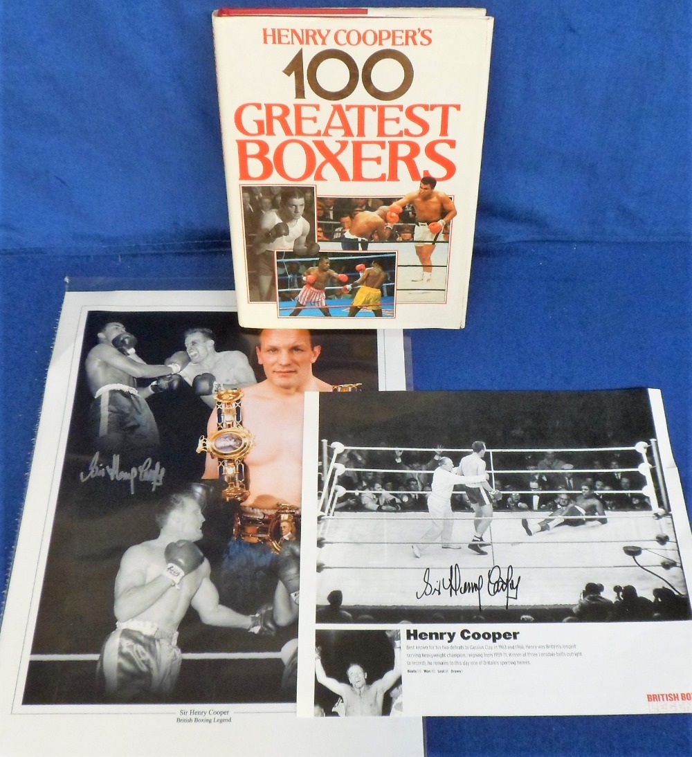 Boxing autographs, Henry Cooper collection, book 'Henry Cooper's 100 Greatest Boxers', signed to