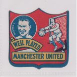 Trade card, Boys' Magazine, Famous Footer Clubs, diecut type card, Manchester United (vg) (1)