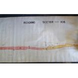 Railwayana, Reading Railway Station Fire Plan, WW2 period large wall plan showing a section of the
