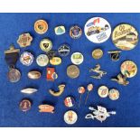 Badges, a collection of approx. 30 badges, enamel, tin etc, WW1 period onwards including World Cup