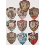 Trade cards, Rugby, Baines, 10 shield shaped cards, all featuring Rugby teams, Bradford (x2,