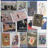 Postcards, a good collection of 16 Theatre and Newspaper advertising cards inc. 9 published by David