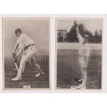 Cigarette cards, Phillips, Cricketers, Premium size (153 x 111mm), Sussex, 4 cards, 59c, 82c, 130c &