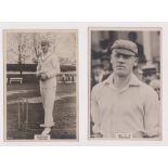 Cigarette cards, Phillips, Cricketers, Premium size (153 x 111mm), Middlesex, 4 cards, nos 61c, 77c,