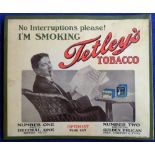 Tobacco advertising, Tetley's, card mounted shop display advertising card for Tetley's Tobacco