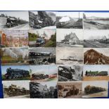 Postcards, Railways, a mixed age collection of approx. 150 railway cards inc. locomotives (RP's