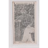 Cigarette card, A. Baker, Cricketers Series, type card, no 13 Shrewsbury, Notts (possible slight