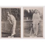 Cigarette cards, Phillips, Cricketers, Premium size (153 x 111mm), Surrey, 4 cards, 24c, 83c, 152c &