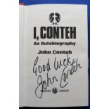 Boxing autograph, John Conteh, autobiography 'I Conteh' signed to inside title page "Good Luck