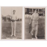 Cigarette cards, Phillips, Cricketers, Premium size (153 x 111mm), Somerset, 4 cards, 132c, 133c,