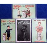Postcards, a good selection of 4 poster adverts for Fry's Cocoa and Milk chocolate, inc. Edwardian