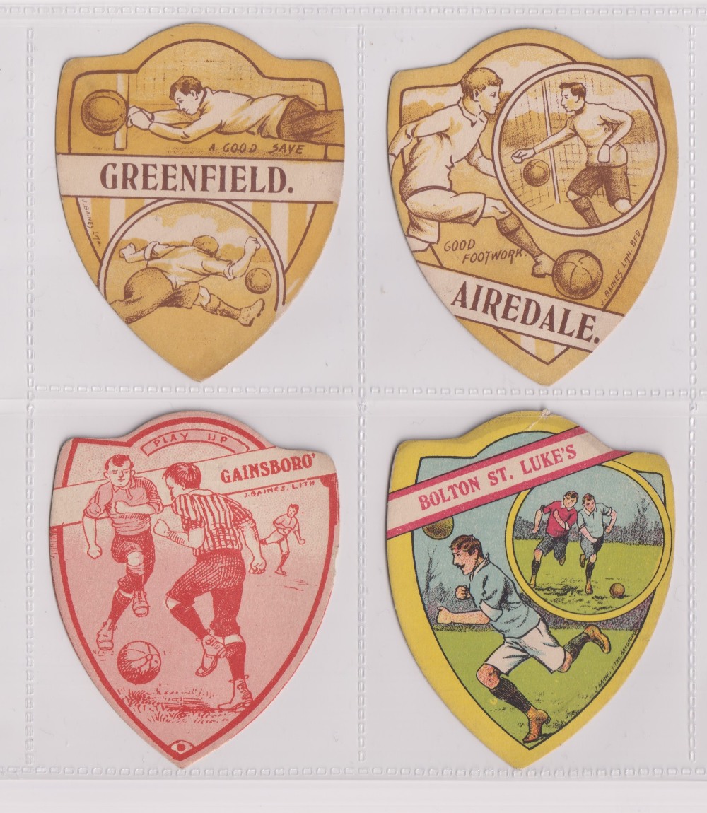 Trade cards, Baines, Football, 10 shield shaped cards, Bolton, Newton, Leeds Schools, Melrose, - Image 3 of 4