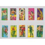Trade cards, Bassett (Barratt Division), Super Heroes (set, 50 cards) plus set of four packets (