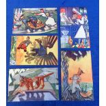 Postcards, WWI, Aesop’s Fables up to Date, Tucks 8484, by F.S. Sancha, unusual allegorical