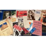 Film, 35+ items from the first half of the 20thC to include photographs, tickets, music scores,