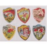 Trade cards, Baines, Football, 9 shield shaped cards, Newcastle United, Scotland, Liverpool,