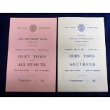 Football programmes, Bury Town v Southend 1 Apr 1959 Flood-Lit Friendly (small stain o/w gd)