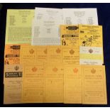 Football programmes, Sudbury Town FC, a collection of 17 homes, 1950s - 1970s, mostly v Bury T (some