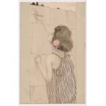 Postcard, Raphael Kirchner, Ligia, pub. By Max Herzig, UB, pu 1903, (slight corner creasing, edge