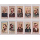 Cigarette cards, USA, Allen & Ginter, American Editors (set, 50 cards) (some with glue staining to