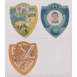 Trade cards, Baines Football Shields, 3 cards, Celtic (slight creasing), Play Up Celtic (gd) &