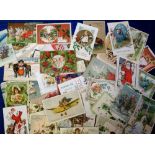Postcards, Greetings, a good (mainly embossed & chromo) collection of approx. 80 greetings cards for