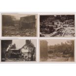 Postcards, Lincolnshire, Louth Flood, 29 May 1920, six cards, 5 RP's by Benton numbered 1, 6, 11, 15