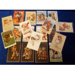 Postcards, a collection of 19 cards related to bears, mostly comic & anthropomorphic. Artists inc.
