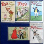 Postcards, 5 poster adverts for Fry's Milk Chocolate & Cocoa, 'A perfect food', 'On the top', '