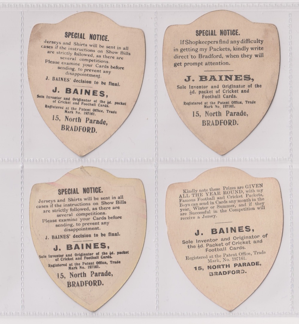 Trade cards, Baines, Football, 10 shield shaped cards, Bolton, Newton, Leeds Schools, Melrose, - Image 4 of 4