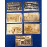 Postcards, a good Aberystwyth shop front collection of 6 RP's and one printed card (Frank Phillips