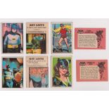 Trade cards, A&BC Gum, Batman, two part sets, (Pink back, Fan Club Panel, 2 cards & No Panel 41
