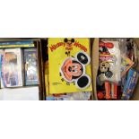 Toys Disney, a large quantity of Disney related toys to include toy projector, Mickey's Tooth Timer,