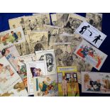 Postcards, a collection of 30 WW2 comic cards and one later publication, Includes Grimes cartoons