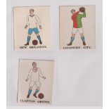 Trade cards, Battock's, Football Cards, three type cards, New Brighton, Coventry City & Clapton