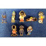Advertising, Golly Badges, 8 Golly badges comprising Jockey, Police Woman, Police Man, F1 Driver,