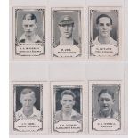 Trade cards, Barratt's, Famous Cricketers (Numbered), six cards, nos 1, 2, 8, 9, 14 & 23 (gen gd) (