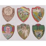 Trade cards, Baines, 6 shield shaped cards, Swimming (2) Bradford Dolphins & Prof. Holmes, Bradford,