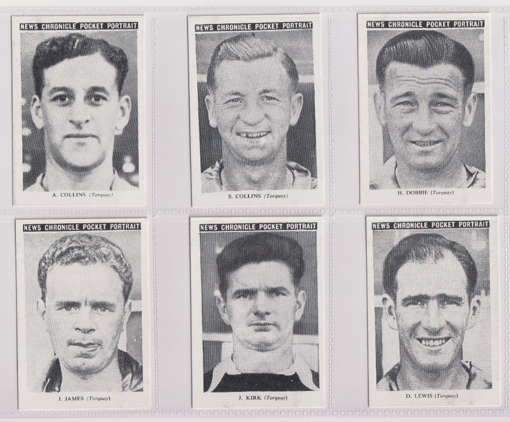 Trade cards, News Chronicle, Footballers, Torquay (set, 12 cards) (vg)