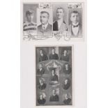 Football postcards, two printed cards, Barnsley English Cup Team, players inset with image of Cup,