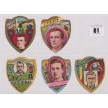 Trade cards, Baines Football Shields, 5 cards, Leeds City, Leeds, South Shields, Newcastle