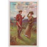 Postcard, Advertising / Golf, scarce advert for 'Why Not'Golf Ball, with printed information to