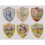 Trade cards, Baines, Football, 10 shield shaped cards, Bolton, Newton, Leeds Schools, Melrose,