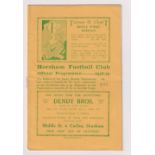 Football programme, Horsham v Bognor Regis, 25 February 1939, Sussex County League (gd) (1)