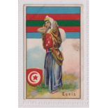 Cigarette card, Duncan's, Flags, Arms & Types of Nations (Green), type card, 'Tunis' (very slight