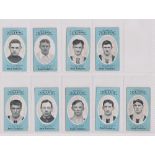 Cigarette cards, Cope's, Noted Footballers (Clips, 500 subjects), Grimsby Town, 9 cards, nos 391-399