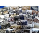 Postcards, Social History, a collection of 50+ RP's, mostly unidentified locations, showing outings,
