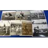 Football press photographs, Cardiff City FC, a selection of eight original photos 1949/50